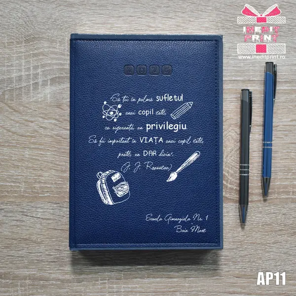 Agenda personalizata 2025 Citat educatie AP11 ALBASTRU-ALGHERO, DELUXE PREMIUM