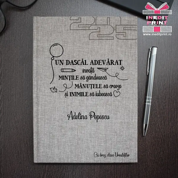 Agenda personalizata 2025 Dascal adevarat AP8 BEJ FIORANO, DELUXE PREMIUM