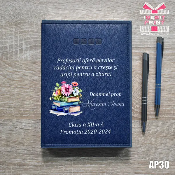 Agenda personalizata 2025 Doamna Profesoara AP30 ALBASTRU-ALGHERO, DELUXE PREMIUM