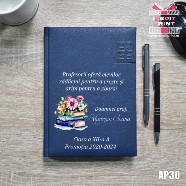 Agenda personalizata 2025 Doamna Profesoara AP30 ALBASTRU CHIAVENNA, DELUXE PREMIUM