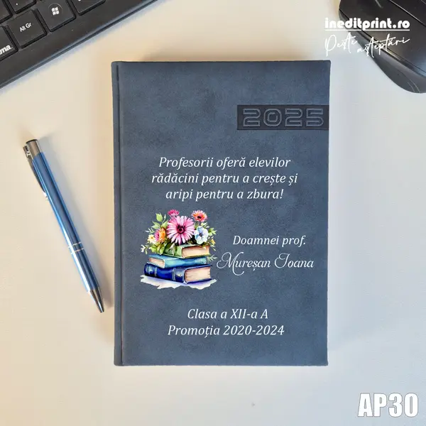 Agenda personalizata 2025 Doamna Profesoara AP30 ALBASTRU TEANO, DELUXE PREMIUM