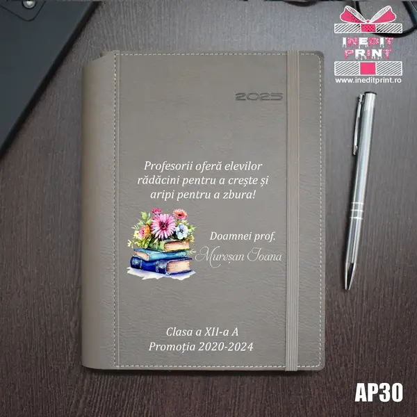 Agenda personalizata 2025 Doamna Profesoara AP30 DELUXE PREMIUM, BEJ BORNEO