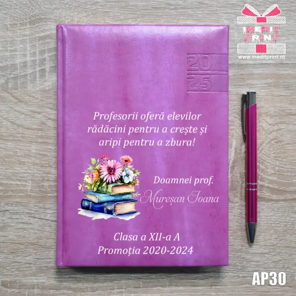 Agenda personalizata 2025 Doamna Profesoara AP30 PURPURIU NARNI, DELUXE PREMIUM