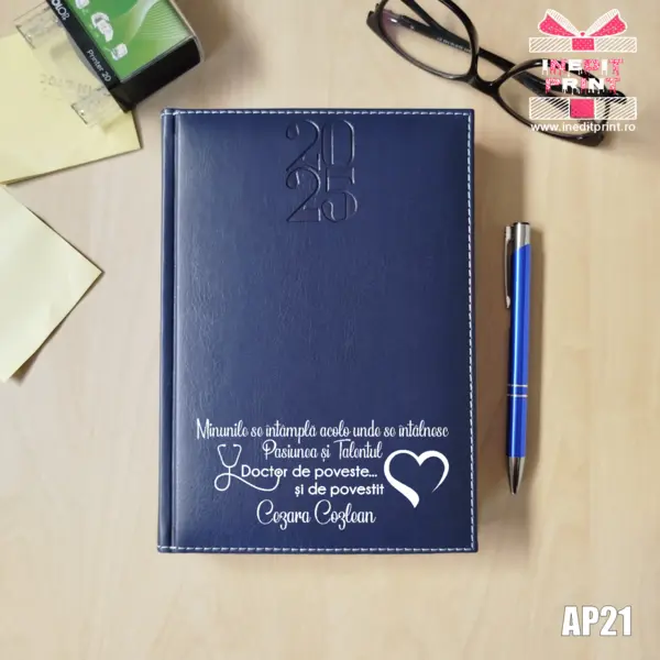Agenda personalizata 2025 Doctor de poveste AP21 ALBASTRU, DELUXE H