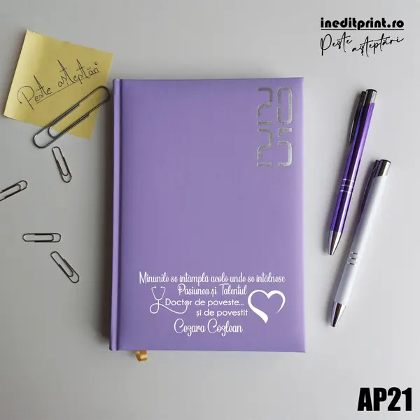 Agenda personalizata 2025 Doctor de poveste AP21 DATATA RT, LILA