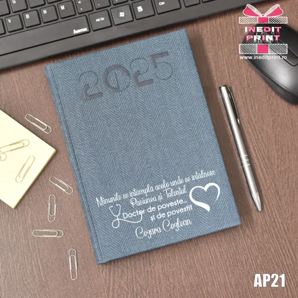 Agenda personalizata 2025 Doctor de poveste AP21 DELUXE PREMIUM, ALBASTRU BARD