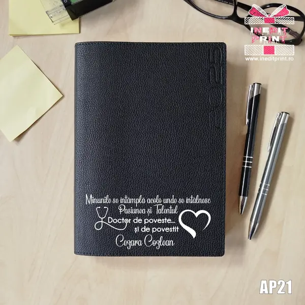 Agenda personalizata 2025 Doctor de poveste AP21 NEGRU LORETO, DELUXE PREMIUM