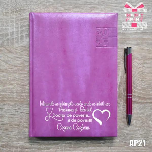 Agenda personalizata 2025 Doctor de poveste AP21 PURPURIU NARNI, DELUXE PREMIUM