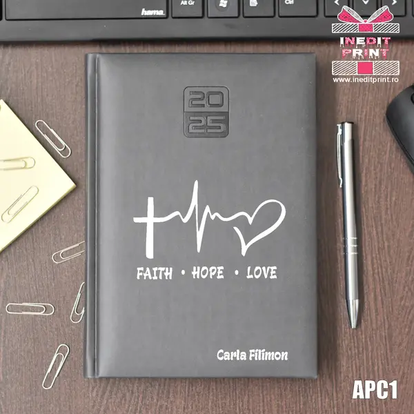 Agenda personalizata 2025 Faith Hope Love APC1 STANDARD HT2, GRI INCHIS