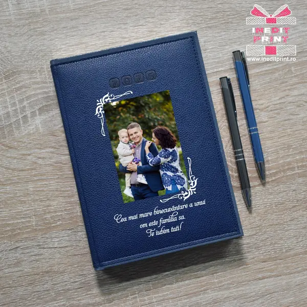 Agenda personalizata 2025 Foto + Text AP3 ALBASTRU-ALGHERO, DELUXE PREMIUM