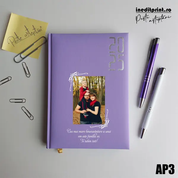 Agenda personalizata 2025 Foto + Text AP3 LILA, DATATA RT