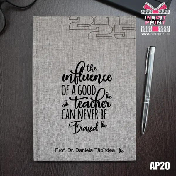 Agenda personalizata 2025 Good Teacher AP20 BEJ FIORANO, DELUXE PREMIUM