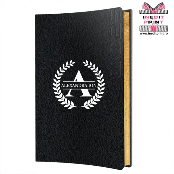 Agenda personalizata 2025 Initiala + Nume AP4 NEGRU LORETO, DELUXE PREMIUM