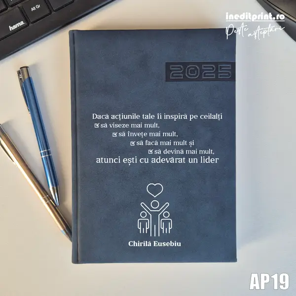 Agenda personalizata 2025 Lider adevarat AP19 ALBASTRU TEANO, DELUXE PREMIUM
