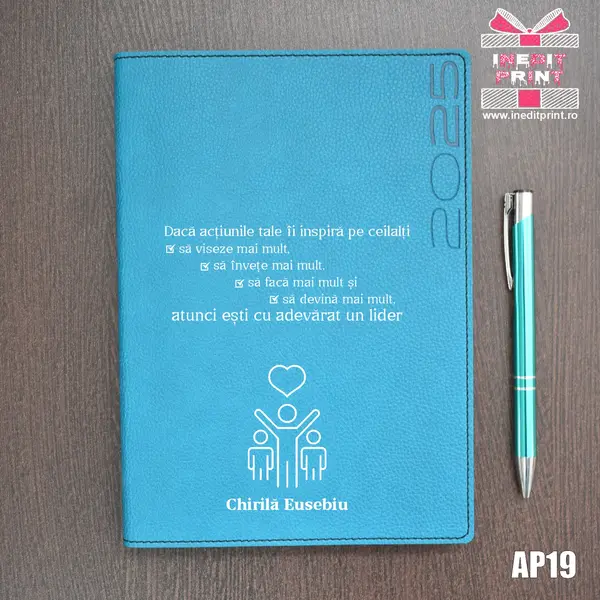 Agenda personalizata 2025 Lider adevarat AP19 DELUXE PREMIUM, TURCOAZ LORETO
