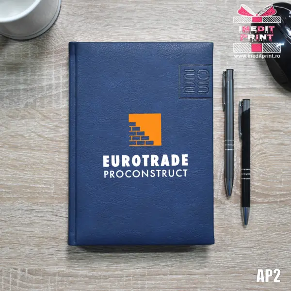 Agenda personalizata 2025 Logo + Nume AP2 ALBASTRU CHIAVENNA, DELUXE PREMIUM