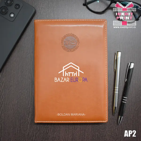 Agenda personalizata 2025 Logo + Nume AP2 MARO AMSTERDAM, DELUXE PREMIUM