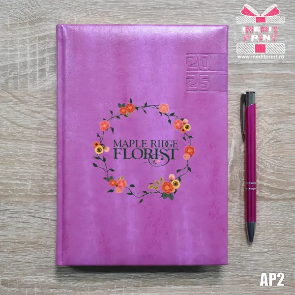Agenda personalizata 2025 Logo + Nume AP2 PURPURIU NARNI, DELUXE PREMIUM