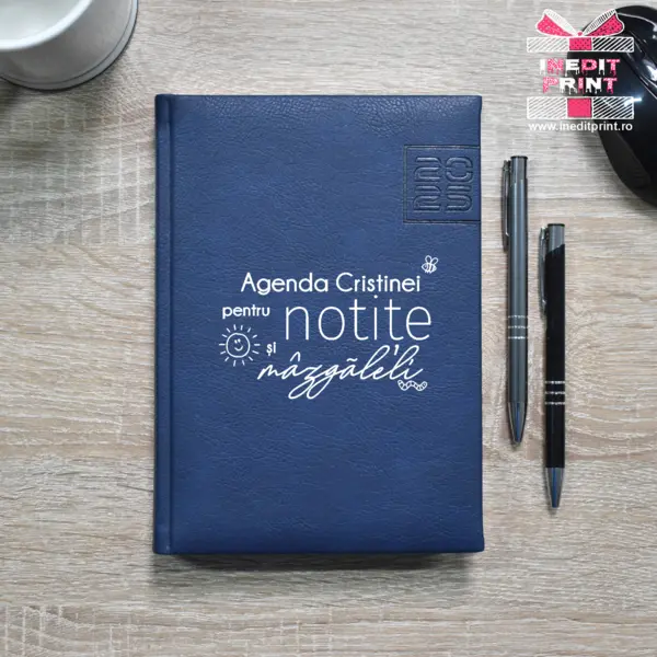 Agenda personalizata 2025 mazgaleli AP1 DELUXE PREMIUM, ALBASTRU CHIAVENNA