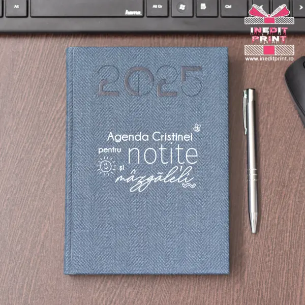 Agenda personalizata 2025 mazgaleli AP1 DELUXE PREMIUM, ALBASTRU BARD
