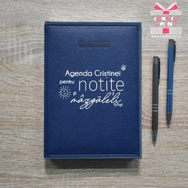 Agenda personalizata 2025 mazgaleli AP1 DELUXE PREMIUM, ALBASTRU ALGHERO
