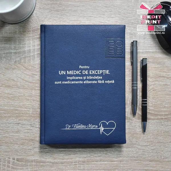 Agenda personalizata 2025 Medic de exceptie AP7 ALBASTRU CHIAVENNA, DELUXE PREMIUM