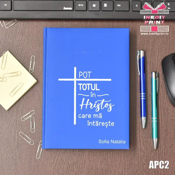 Agenda personalizata 2025 Pot totul in Hristos APC2 STANDARD H1, ALBASTRU DESCHIS