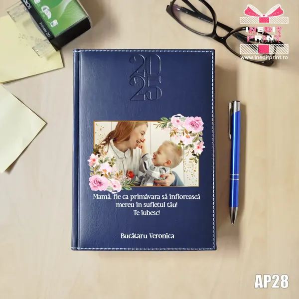 Agenda personalizata 2025 Primavara AP28 ALBASTRU, DELUXE H