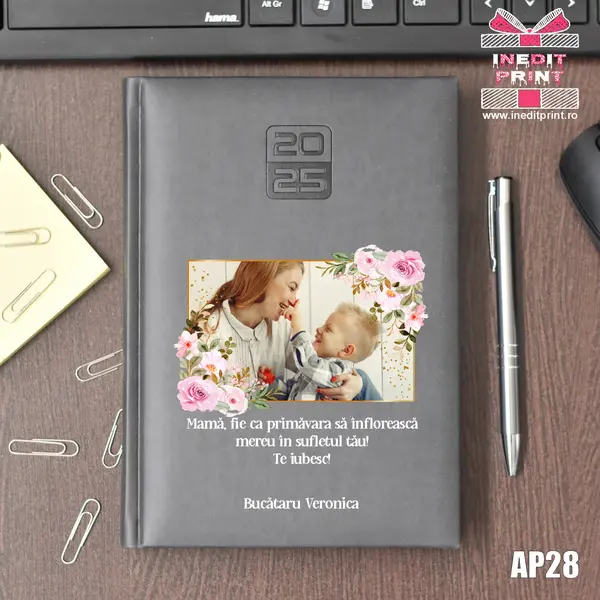 Agenda personalizata 2025 Primavara AP28 GRI INCHIS, STANDARD HT2