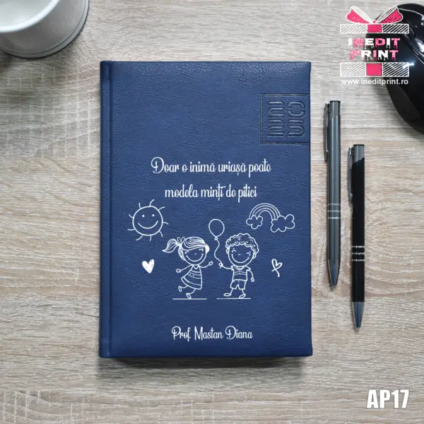 Agenda personalizata 2025 Profesoara AP17 ALBASTRU CHIAVENNA, DELUXE PREMIUM