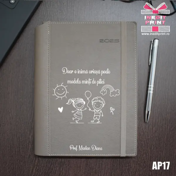 Agenda personalizata 2025 Profesoara AP17 BEJ BORNEO, DELUXE PREMIUM