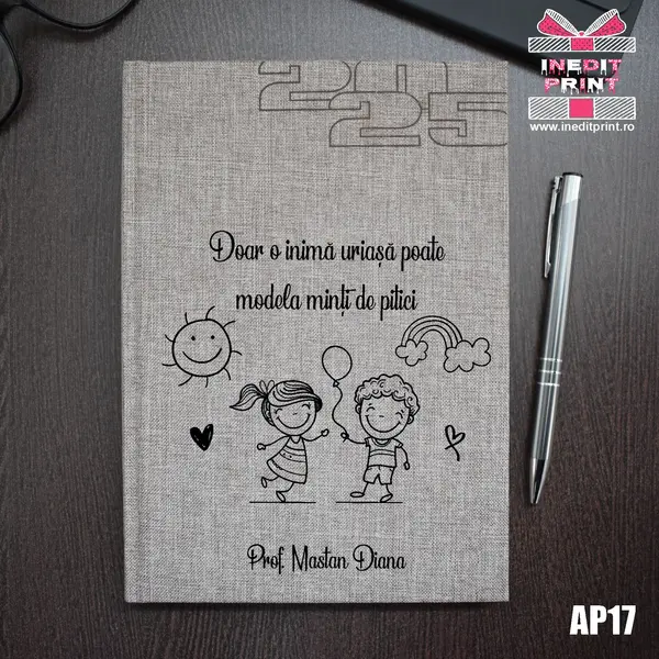 Agenda personalizata 2025 Profesoara AP17 BEJ FIORANO, DELUXE PREMIUM