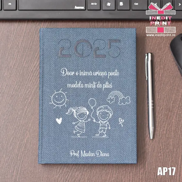 Agenda personalizata 2025 Profesoara AP17 DELUXE PREMIUM, ALBASTRU BARD