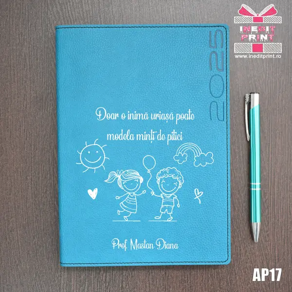 Agenda personalizata 2025 Profesoara AP17 DELUXE PREMIUM, TURCOAZ LORETO