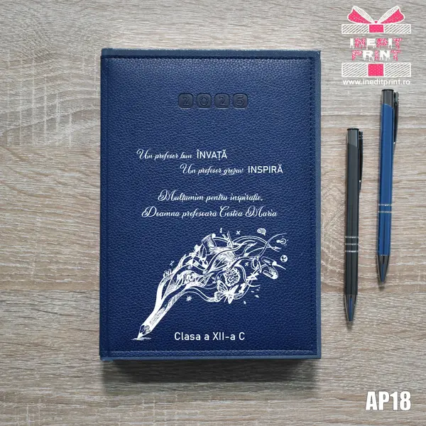 Agenda personalizata 2025 Profesor grozav AP18 ALBASTRU-ALGHERO, DELUXE PREMIUM