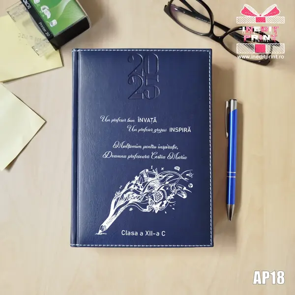 Agenda personalizata 2025 Profesor grozav AP18 ALBASTRU, DELUXE H