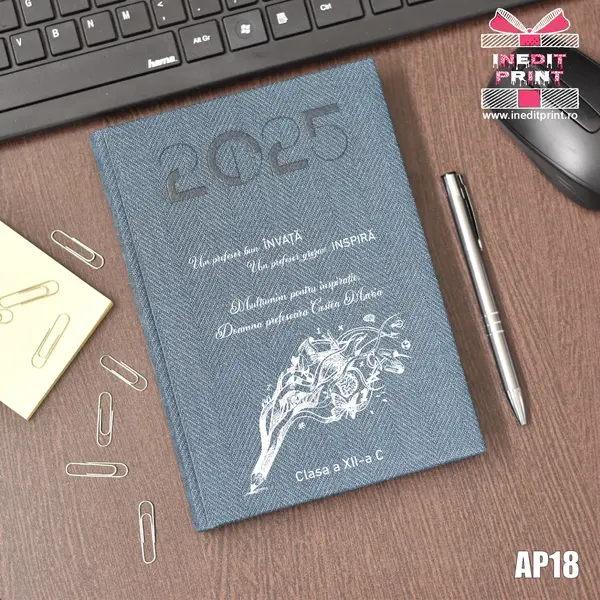 Agenda personalizata 2025 Profesor grozav AP18 DELUXE PREMIUM, ALBASTRU BARD