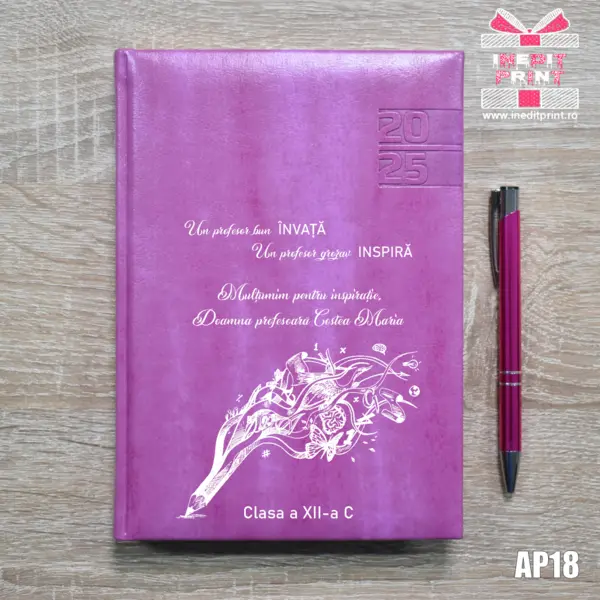 Agenda personalizata 2025 Profesor grozav AP18 PURPURIU NARNI, DELUXE PREMIUM