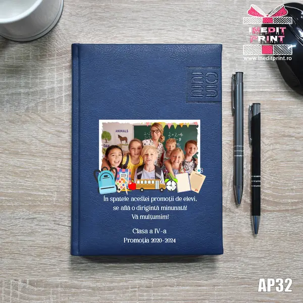 Agenda personalizata 2025 Profesori AP32 ALBASTRU CHIAVENNA, DELUXE PREMIUM