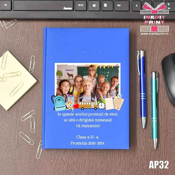 Agenda personalizata 2025 Profesori AP32 ALBASTRU DESCHIS, STANDARD H1