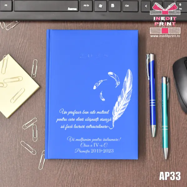 Agenda personalizata 2025 Profesori si elevi AP33 ALBASTRU DESCHIS, STANDARD H1