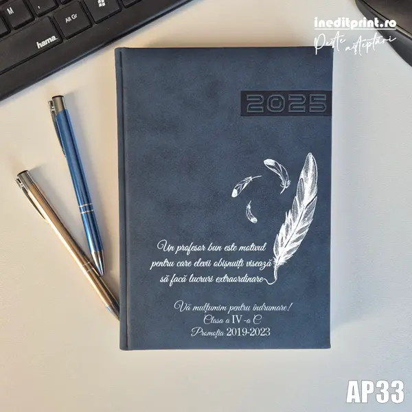 Agenda personalizata 2025 Profesori si elevi AP33 ALBASTRU TEANO, DELUXE PREMIUM