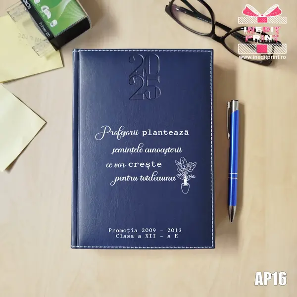Agenda personalizata 2025 Semintele cunoasterii AP16 ALBASTRU, DELUXE H