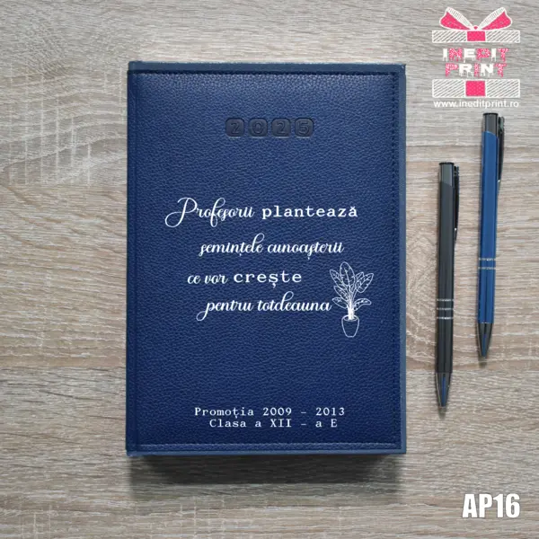 Agenda personalizata 2025 Semintele cunoasterii AP16 ALBASTRU-ALGHERO, DELUXE PREMIUM