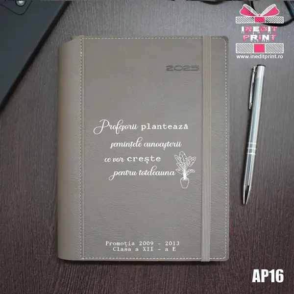 Agenda personalizata 2025 Semintele cunoasterii AP16 BEJ BORNEO, DELUXE PREMIUM