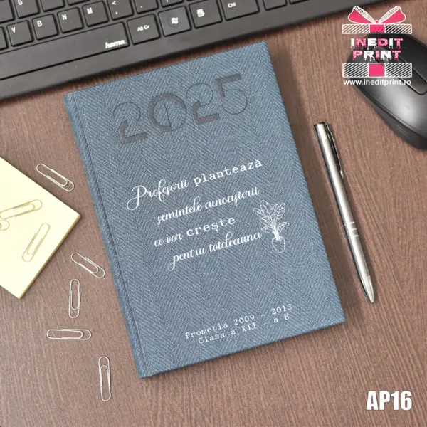 Agenda personalizata 2025 Semintele cunoasterii AP16 DELUXE PREMIUM, ALBASTRU BARD