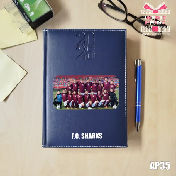 Agenda personalizata 2025 Sport AP35 ALBASTRU, DELUXE H
