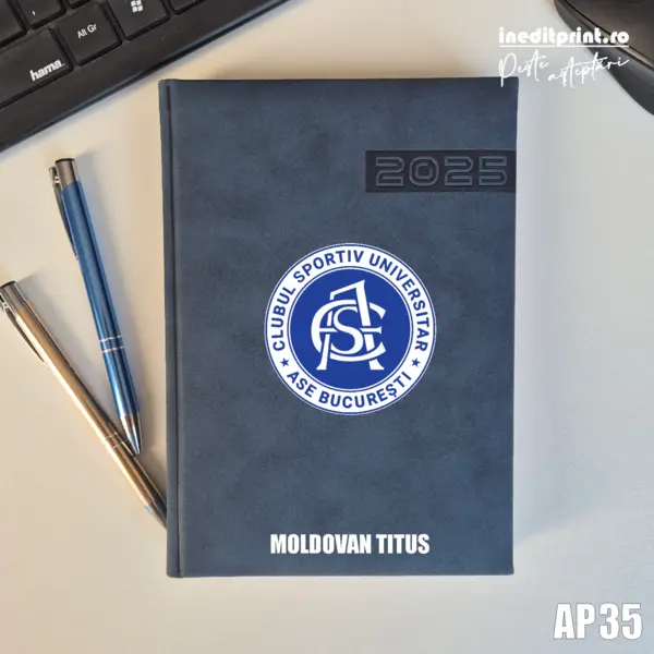 Agenda personalizata 2025 Sport AP35 ALBASTRU TEANO, DELUXE PREMIUM