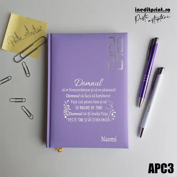 Agenda personalizata 2025 Verset Numeri 6:24-26 APC3 DATATA RT, LILA
