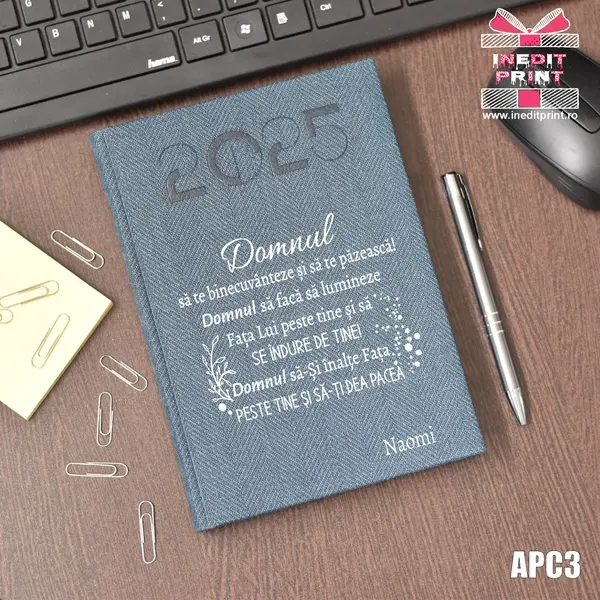 Agenda personalizata 2025 Verset Numeri 6:24-26 APC3 DELUXE PREMIUM, ALBASTRU BARD